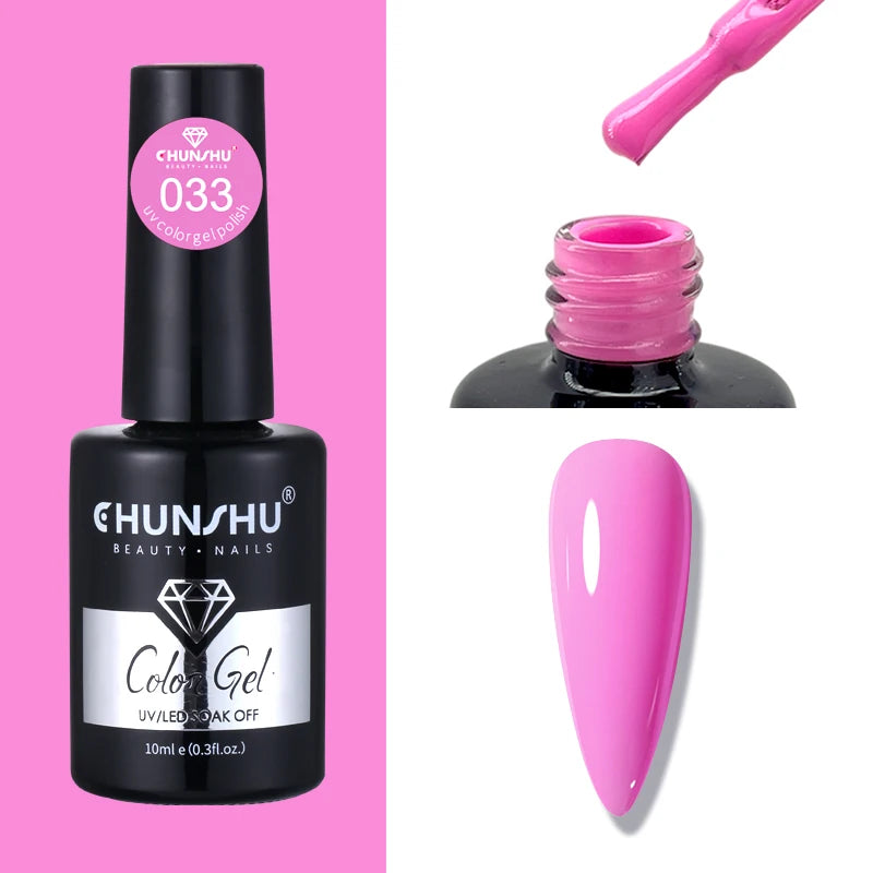 CHUNSHU 10ml Gel Nail Polish Soak Off Semi-Permanent Varnish Professional Salon UV LED Nails Art Gel No Smell All Seasons Colors