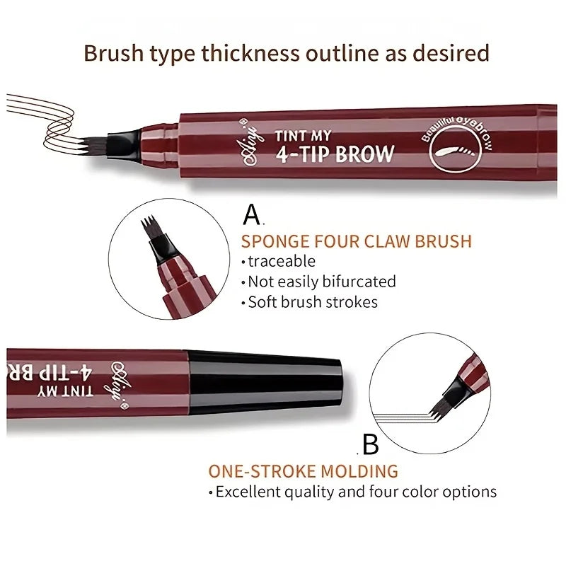 4-fork Magic Eyebrow Pencil, with fine strokes to create a natural eyebrow shape, Ultra-Realistic Hair
