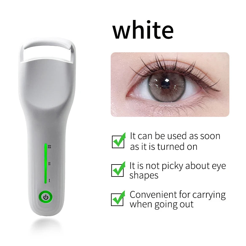 Wide Angle Electric Eyelash Curler, 3-Temperature Settings, Memory Function for Preferred Settings, Essential Eye Makeup Tool