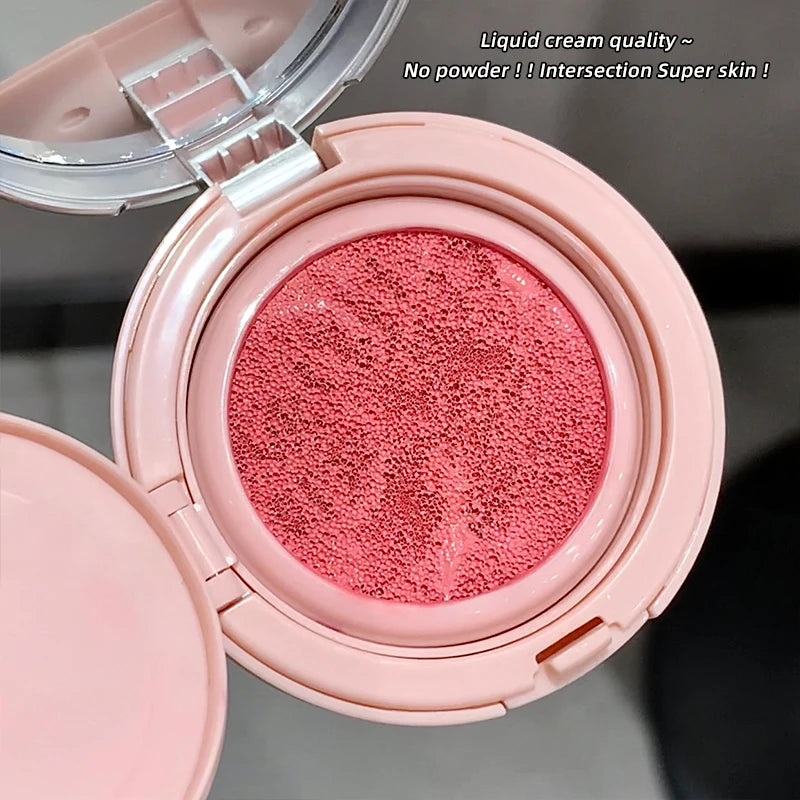 Gege Bear 3 Colors Matte Cream-Textured Cushion Blush with Puff, Powder-free, Smooth Application, Create Flawless Daily Makeup