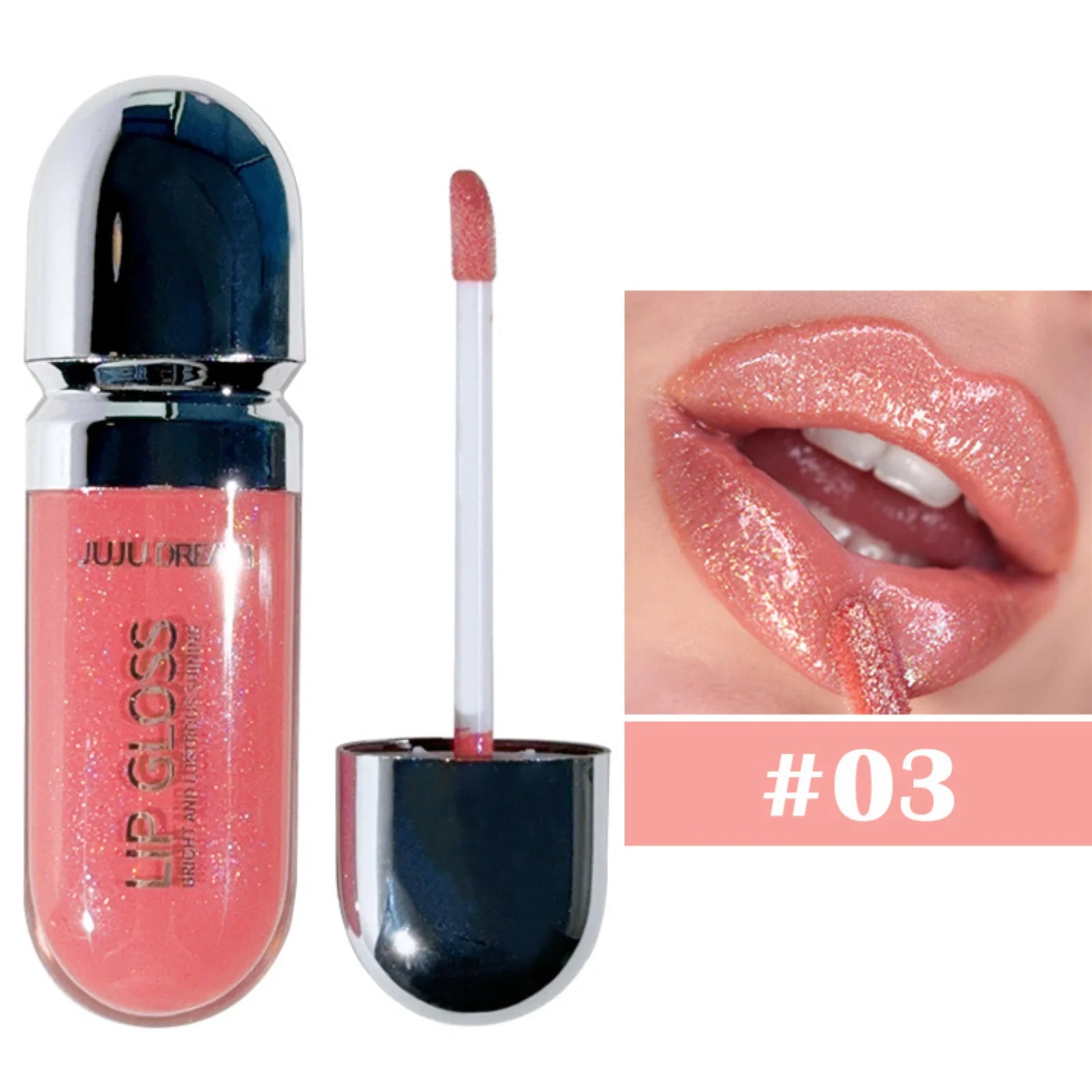 Long-Lasting Water-Gloss Plump Lip Gloss Capsule - Moisturizing & Hydrating Shine Mirror Transparent Pinkish-Shimmer Lip Glaze