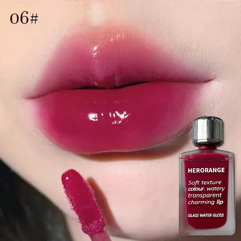 Punk Juice Red Lip Gloss Black Mirror Water Light Lip Glaze Jelly Glass Lip Oil Waterproof Lipstick Nude Clear Tint Makeup