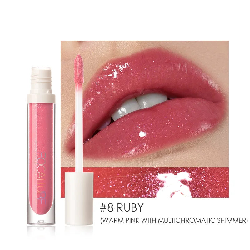 Wholesale FOCALLURE Makeup Lip Gloss Moisturizing Long Lasting Juicy Jelly Lip Tint Shiny Transparent Lipgloss Women's Cosmetics