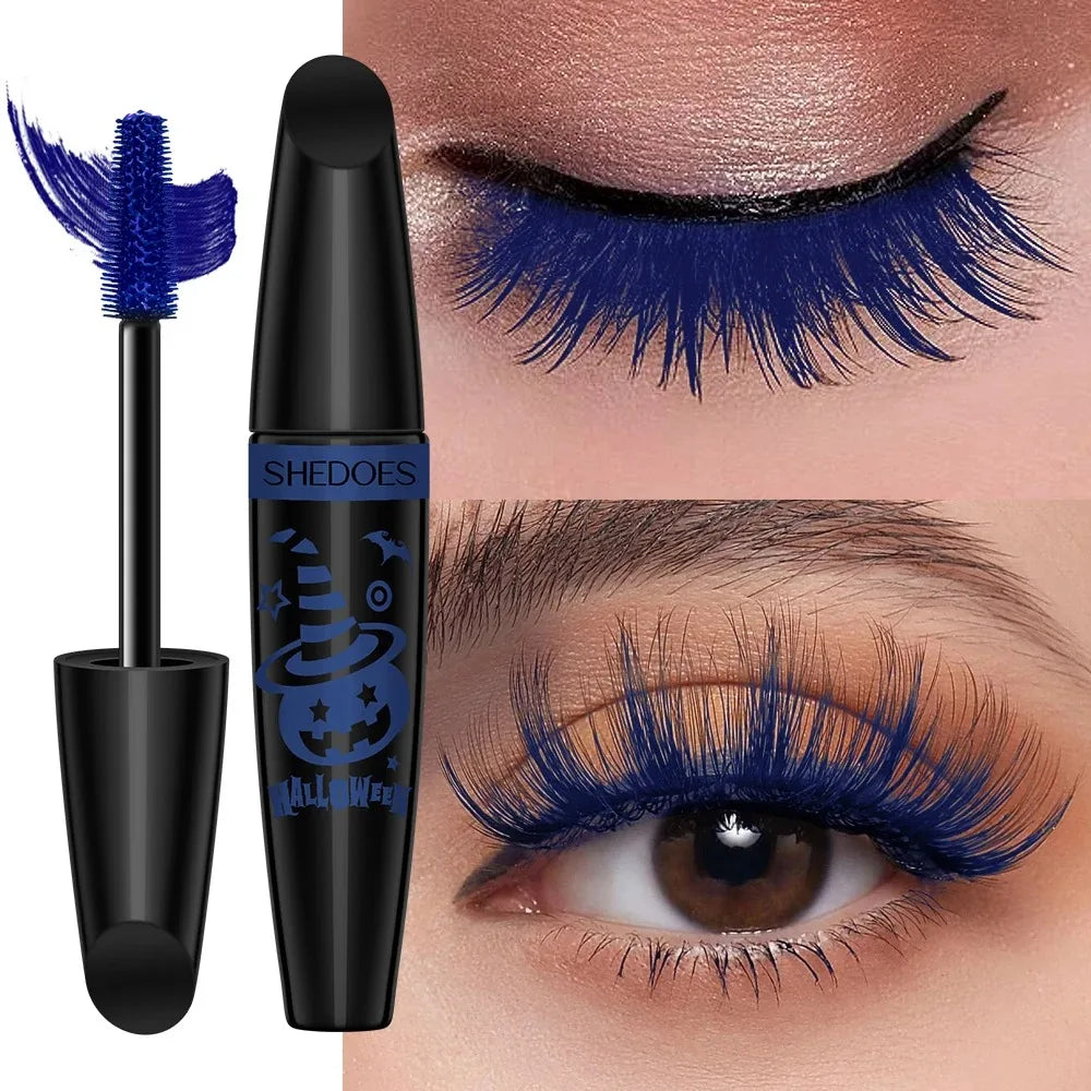 10 Color Waterproof Volumizing Mascara Smudge-Proof Curling Long-Lasting Sapphire Blue Pink Mascara for Bold Eye Look Cosmetics