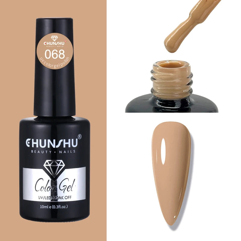 CHUNSHU 10ml Gel Nail Polish Soak Off Semi-Permanent Varnish Professional Salon UV LED Nails Art Gel No Smell All Seasons Colors
