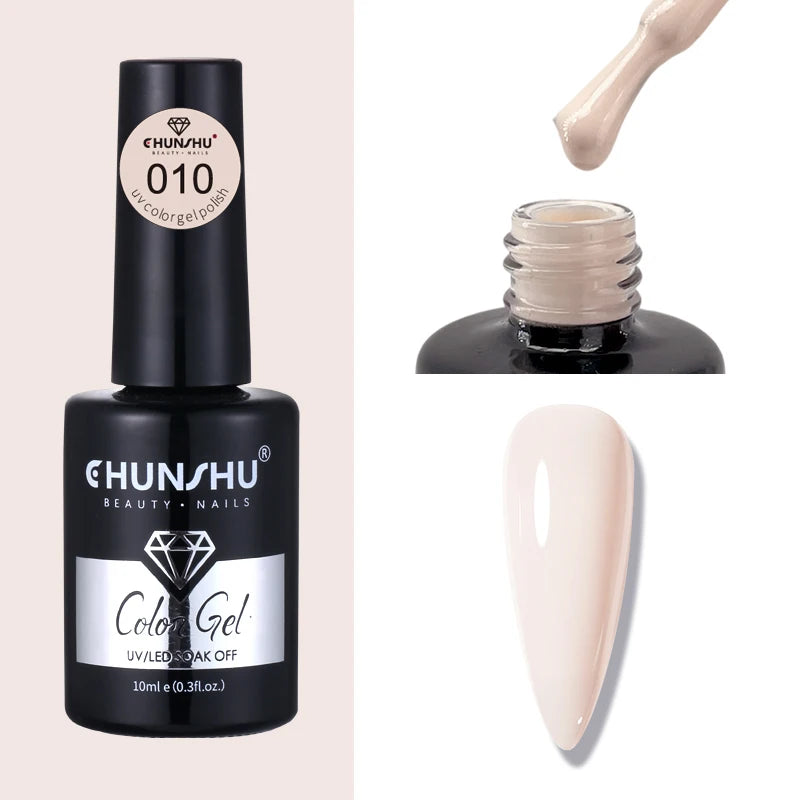 CHUNSHU 10ml Gel Nail Polish Soak Off Semi-Permanent Varnish Professional Salon UV LED Nails Art Gel No Smell All Seasons Colors