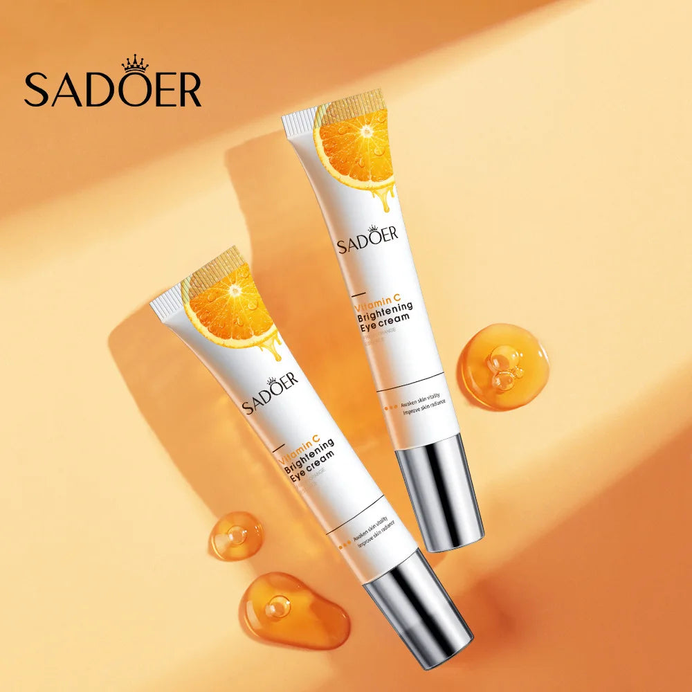SADOER Vitamin C Eye Cream Firming Moisturizing Brightening Anti Dark Circles Eye Bags Anti-puffiness Beauty Eyes Skin Care