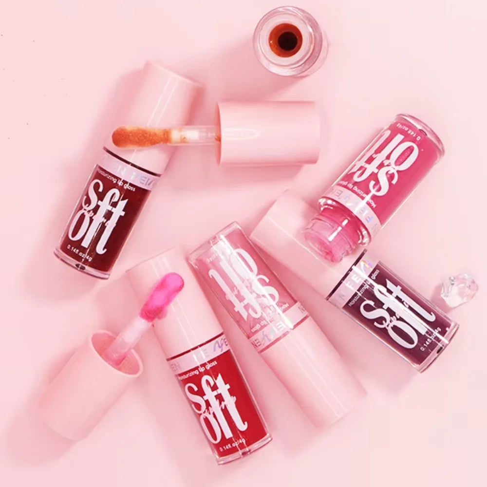 6PCS Moisturizing Lip Gloss Transparent Lip Oil Hydrating Lip Glaze Lip Plumper Hydrating Make Up Liquid Lipstick Lips Cosmetics