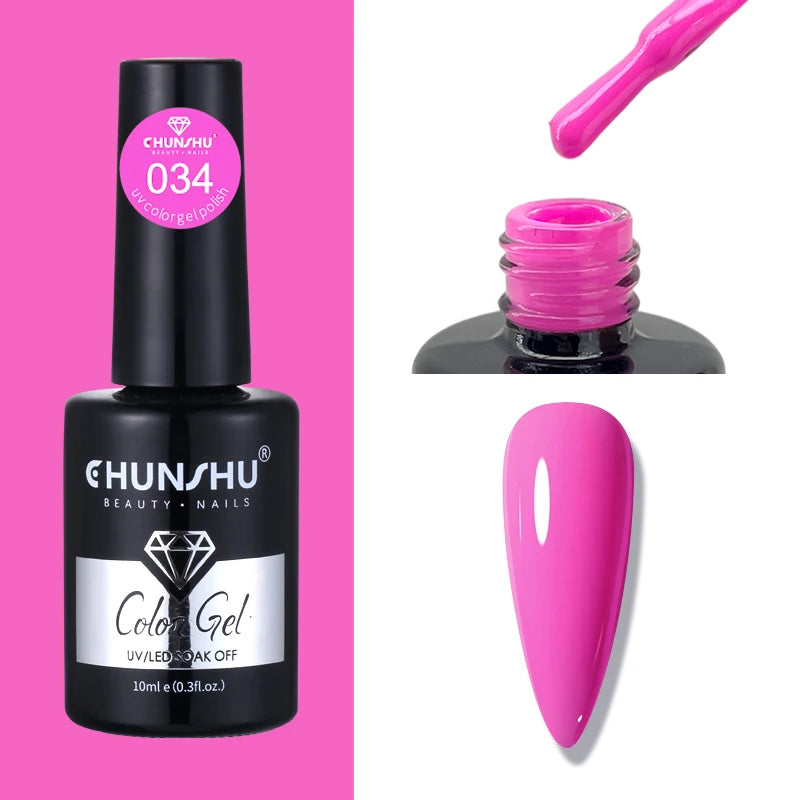CHUNSHU 10ml Gel Nail Polish Soak Off Semi-Permanent Varnish Professional Salon UV LED Nails Art Gel No Smell All Seasons Colors