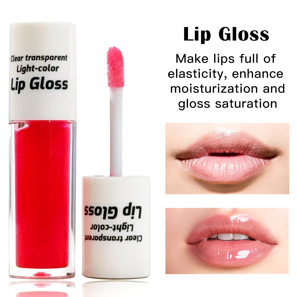 JUJU DREAM 4-Color Lip Gloss Set Water-Gloss Lip Glaze, Moisturizing, Waterproof, Non-Stick Cup, High Pigment & Long-Lasting