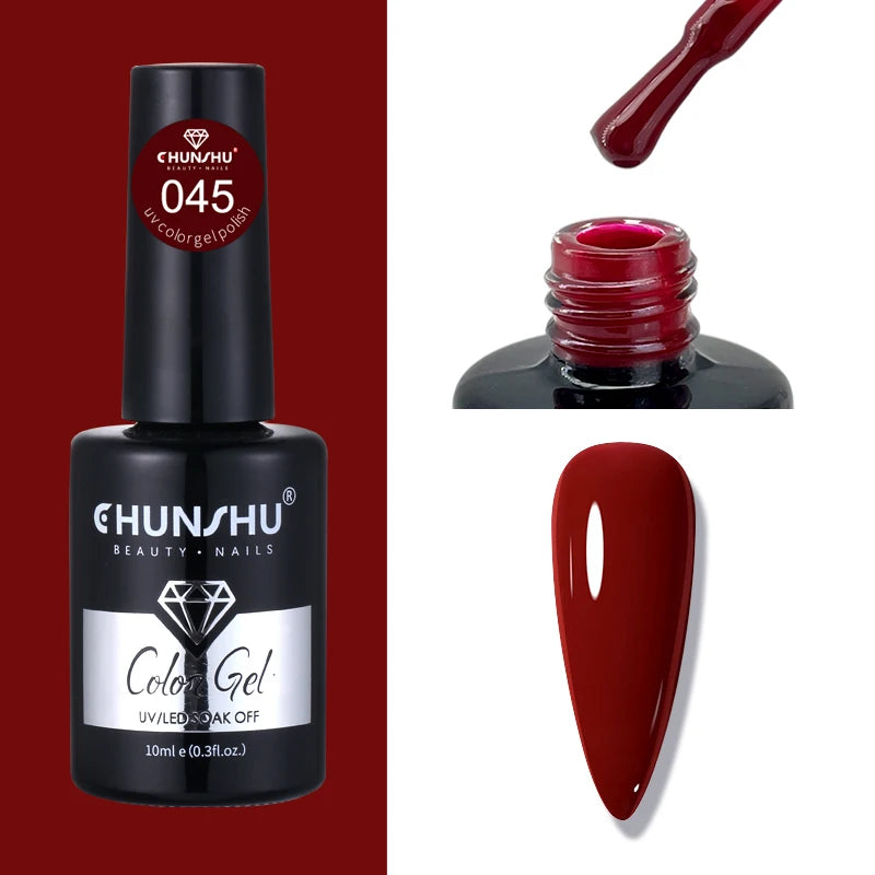 CHUNSHU 10ml Gel Nail Polish Soak Off Semi-Permanent Varnish Professional Salon UV LED Nails Art Gel No Smell All Seasons Colors