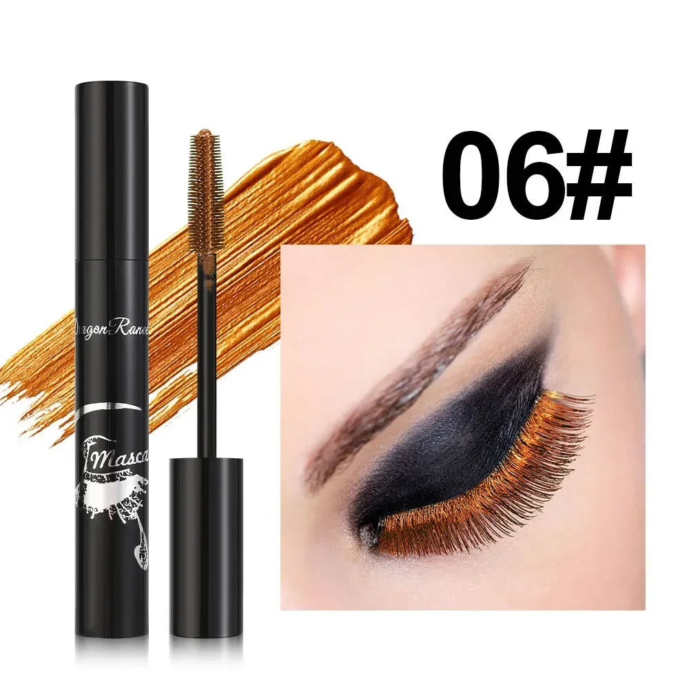 Colorful Mascara Blue Gold Pink Glitter Shimmer Mascara Waterproof Lasting Thick Curling Lengthen Eyelash Extension Mascara