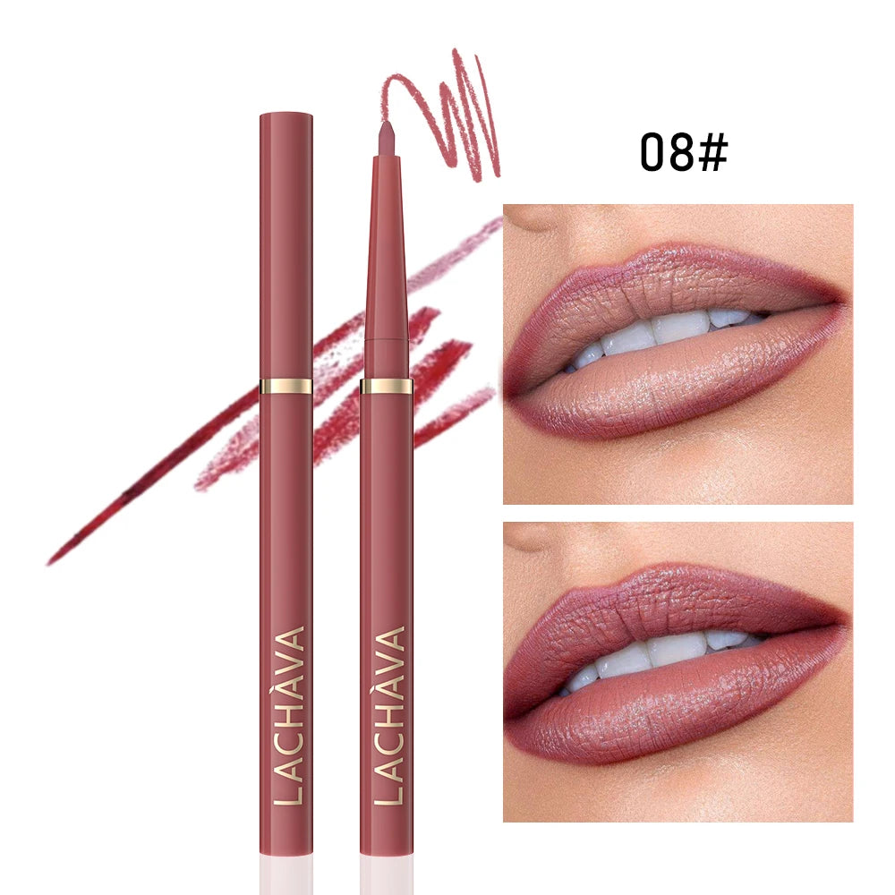 Long-lasting Waterproof Matte Nude Lip Liner - High Pigmentation, Retractable, Smooth Application, Natural Look