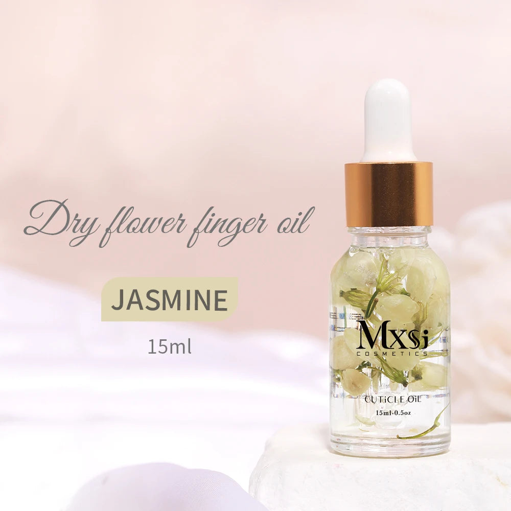 15ML Dried Flower Cuticle Nutrient Oil Nourish Restore Damaged Nails Vitamin Nail Polish Care Oil Soften Moisturizes Strength