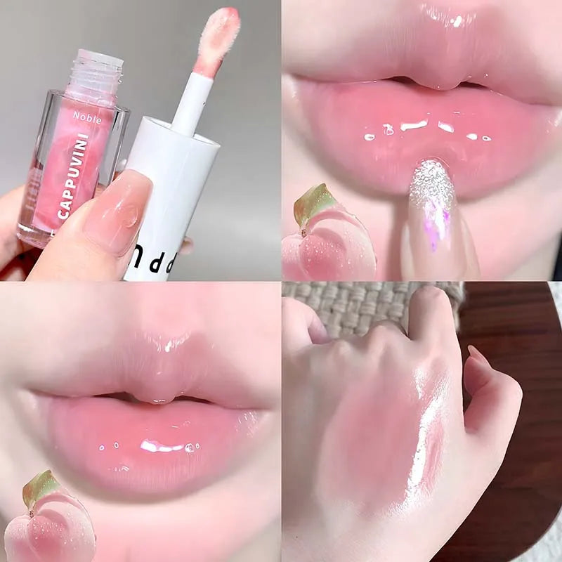 Cappuvini Sand Ice Double Color Lip Glaze Moisturizer Smooth Plumps Lips Easy to Apply Color-Enhancing Lip Gloss Lipstick