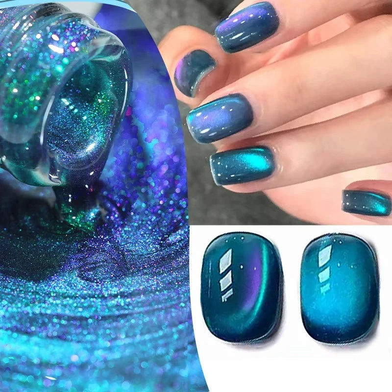 BORN PRETTY 10ml Black Glass Cat Magnetic Gel Nail Polish Silver Gold Glitter Semi Permanent Soak Off UV LED Gel Varnish