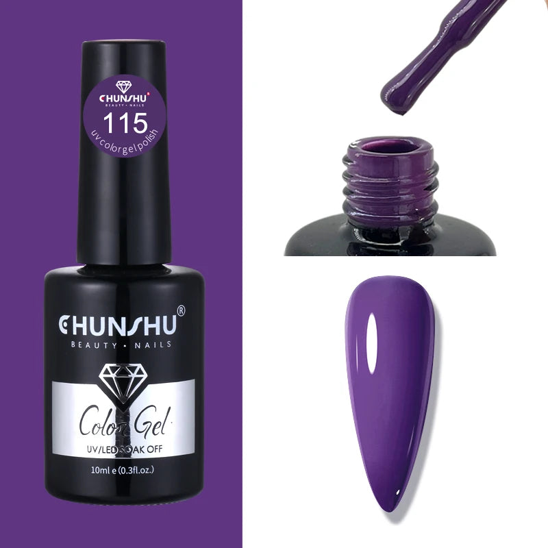 CHUNSHU 10ml Gel Nail Polish Soak Off Semi-Permanent Varnish Professional Salon UV LED Nails Art Gel No Smell All Seasons Colors