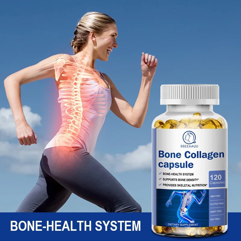 BBEEAAUU Collagen Bone Capsules for Joint Pain Bone Density Bone Growth Joint Collagen Calcium Absorption