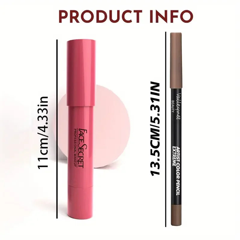 2pcs/Set Matte Velvet Lipstick - Long-lasting waterproof high-saturation non-sticky formula, deep berry tones, pink pink tones