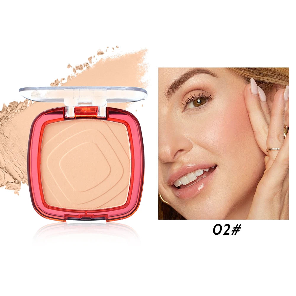 Waterproof Matte Pressed Powder Full Coverage Oil Control 24H Weightless Foundation Long Lasting Non Caking Finishing