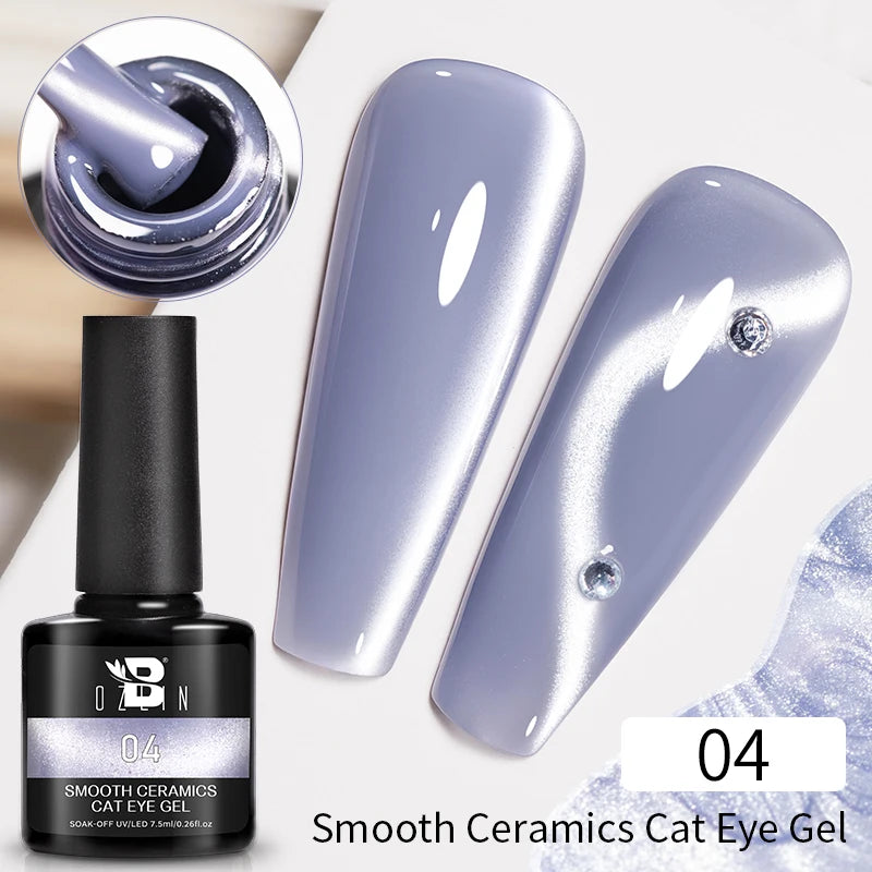 AWStorG 7.5ML Golden Gradient Cat Eye Magnetic Gel Sparkling Glitter Nail Polish Semi Permanent UV Nail Art No Need Base Color