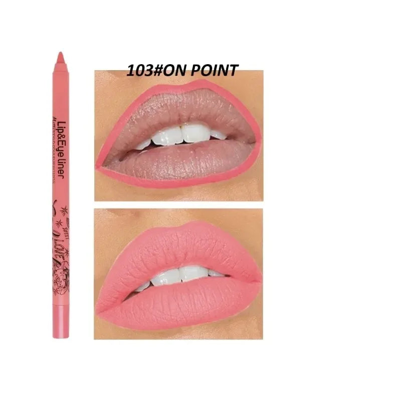 20 Color Matte Lip Liner Outline Lipstick Pen Long-lasting Waterproof Lip Tint Pencil Makeup Lip Contouring Pen Woman Cosmetic