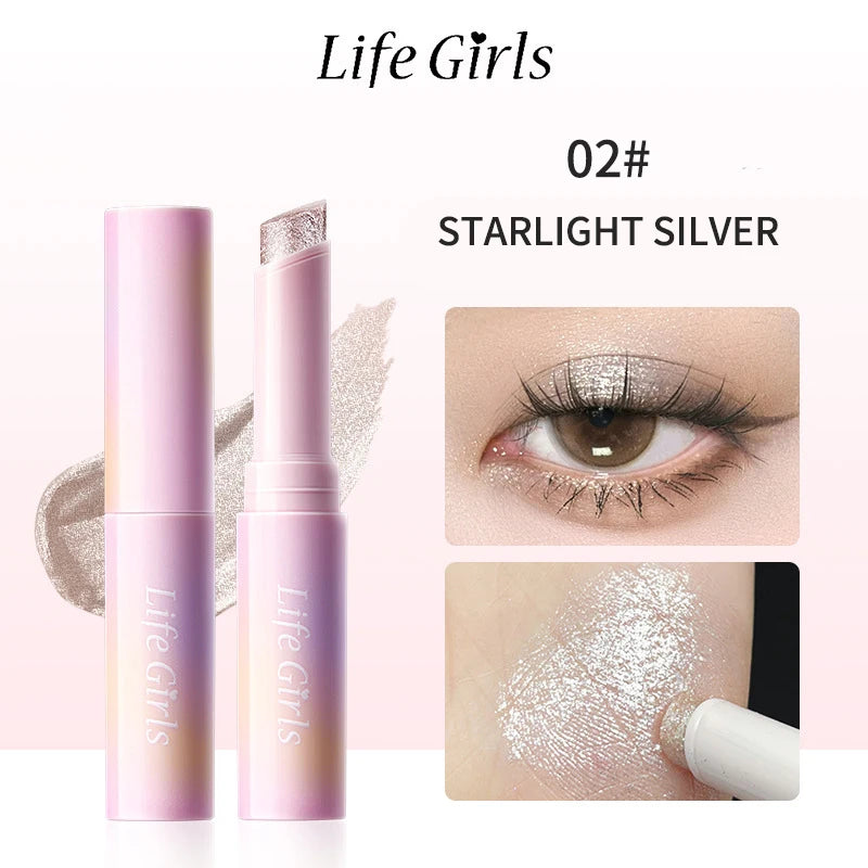 Water-Gel Eyeshadow Stick Is a Single-Swipe Makeup Highlighter Eyeshadow Stick with a Pearlescent Shimmer in Various Colors