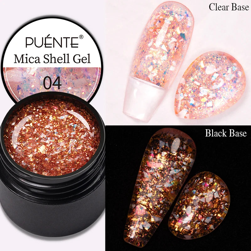 PUENTE 7.5ML Red Flame Reflective Gel Nail Polish Flash Sparkling Red Glitter Nail Gel Soak Off UV Semi-permanent Nail Varnish