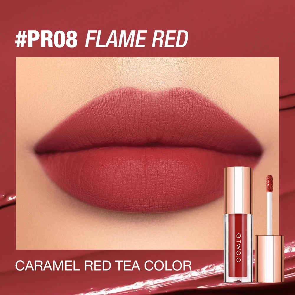 O.TWO.O Lipstick Lip Tint Matte 24H Stay Color-Locking Ultra-Lasting Waterproof Transfer-Proof Glossy Satin Lip Glaze Makeup
