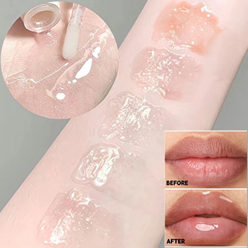 Deep Moisturizer Hydrating Lip Gloss Fruit Tasty Transparent Shiny Mirror Light and Not Greasy Lip Oil Lips Care Makeup Cosmetic