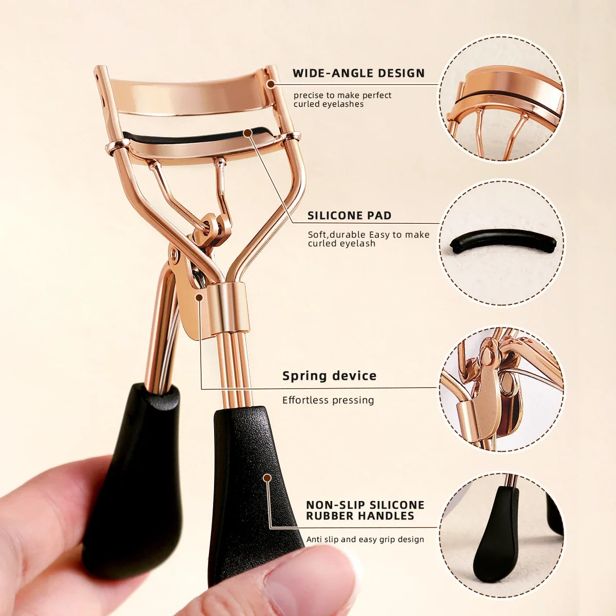 with 15 Silicone Pads and Stainless Steel Eyelash Curler Portable Eyelash Curler, Used for Eyelash Extension and Curling Tools