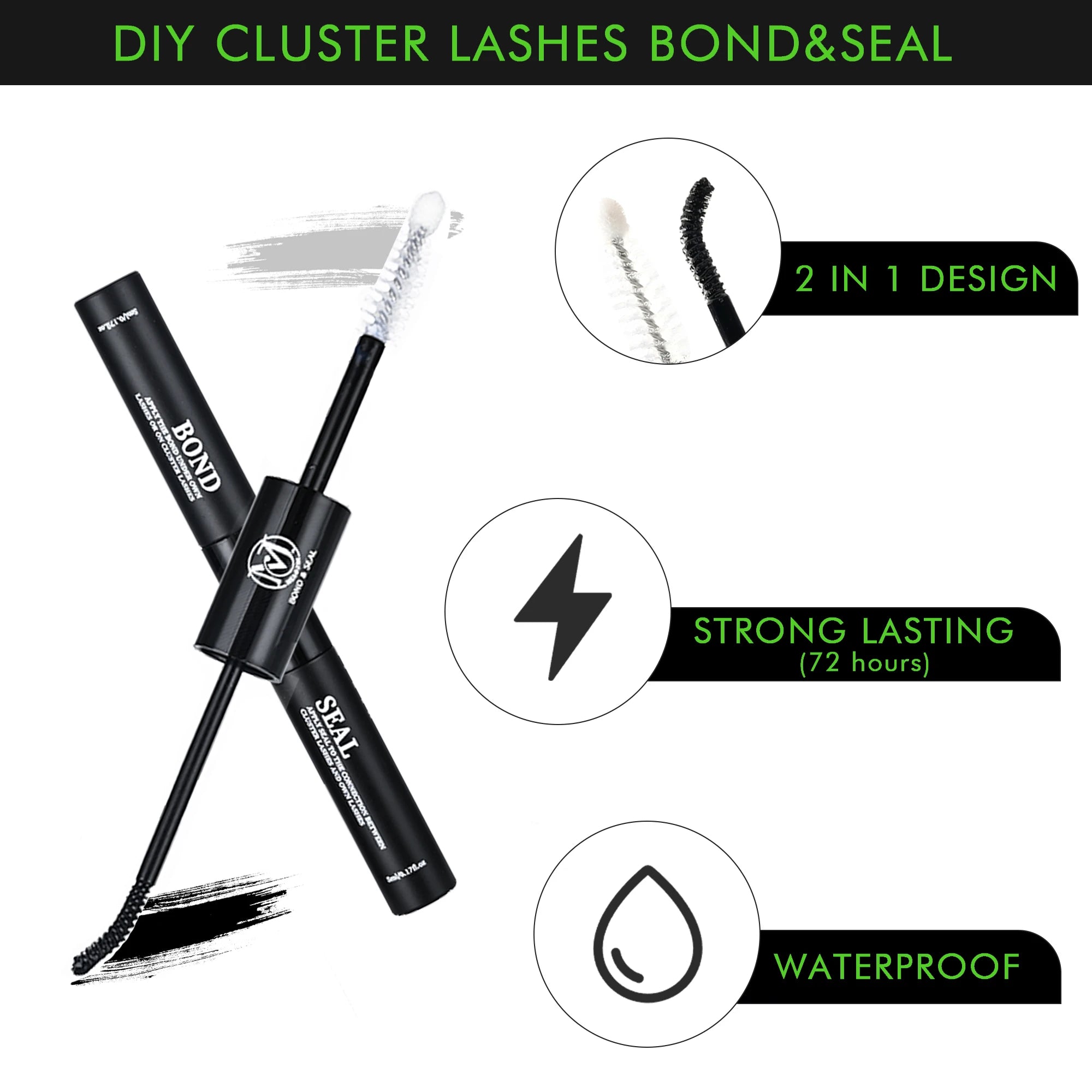 320PCS DIY Mix Clusters Kit 30D/40D Individual False Eyeashes Wispy Fluffy with Applicator Tools Self-Grafting At Home
