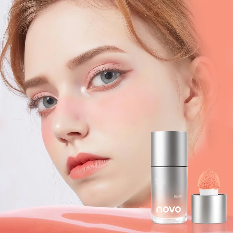 4-Color Liquid Velvet Blush, Water-Resistant & Stain-Resistant, Long-Lasting Blush For High-Pigment Color, Festive Makeup