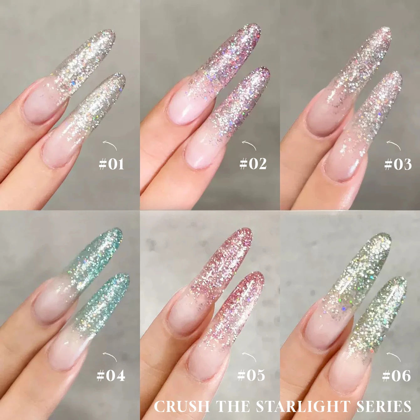 MIANEL1-12pcs 12ML Pink Blue White Green Series With Explosive Glitter Gel Nail Polish, Popular Yun Brocade Diamond Gel Polish