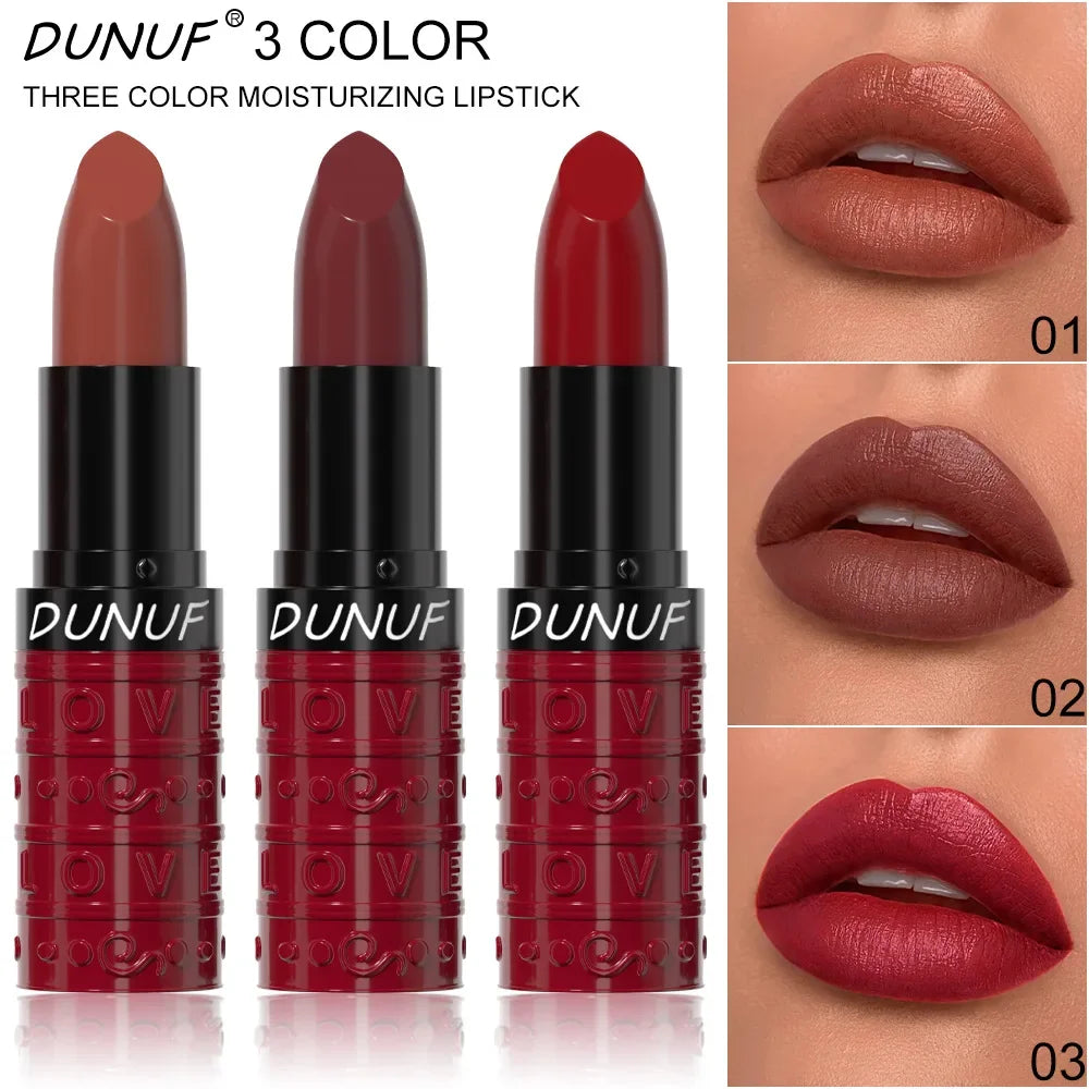 Velvet Sexy Lipstick Waterproof Long Wearing Non Transfer Sweat Proof Lip Gloss Moisturizing Hydration 3 Colors