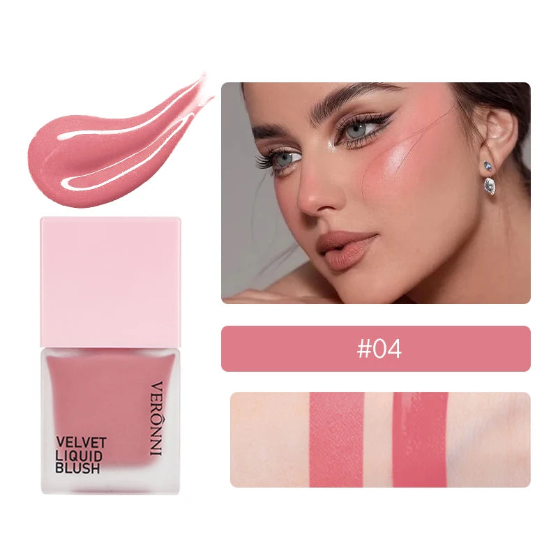 4 Color Liquid Blush 5ml Long-Lasting & Blendable Vegan Cheek TintNatural Flush to Bold Glow | Dewy & Matte Finish Face Makeup