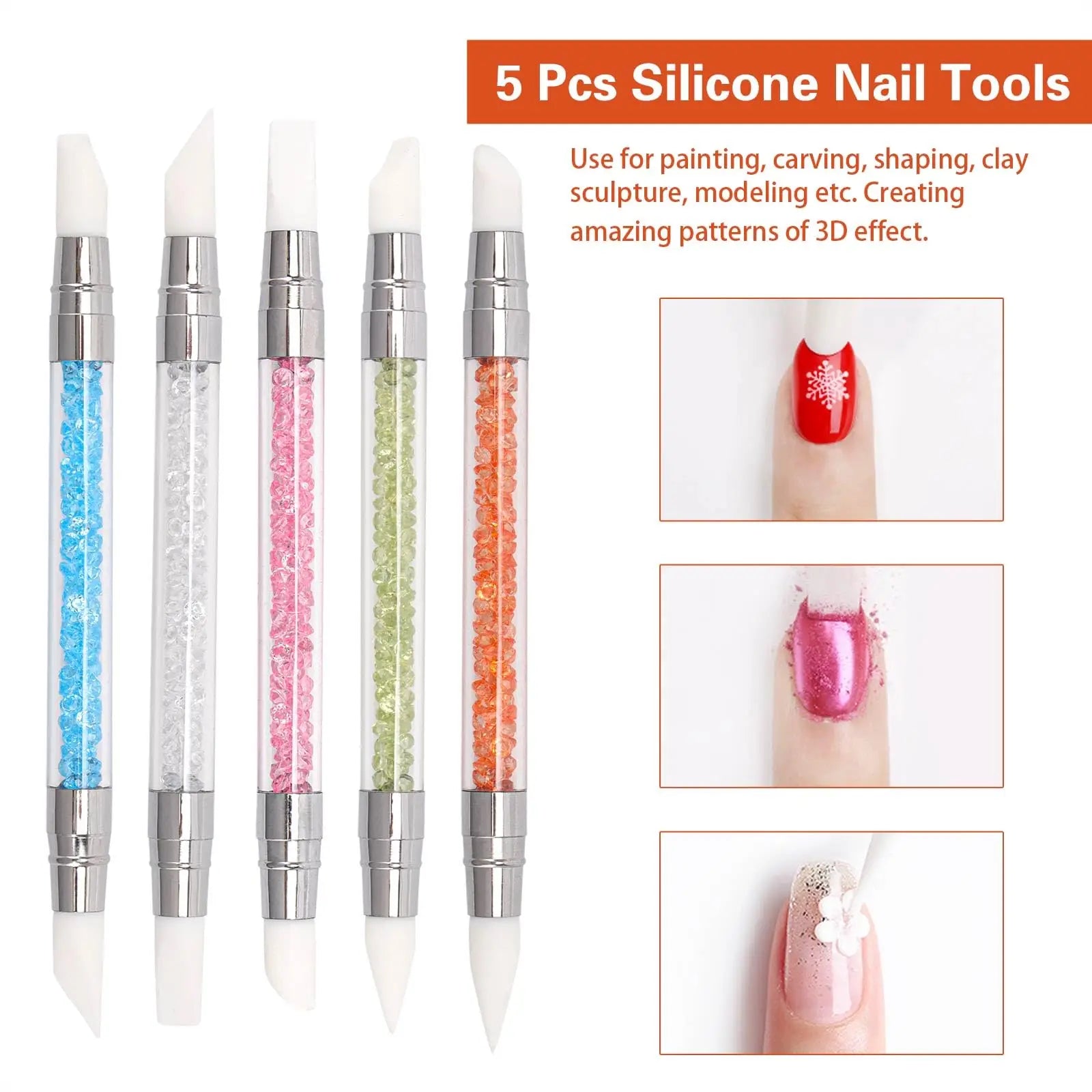 5/36 Pcs Nail art Brush Set Fine Liner Striping Dotting Silicone Tools 3D Gel Pen Acrylic Design Brushes for Home Use
