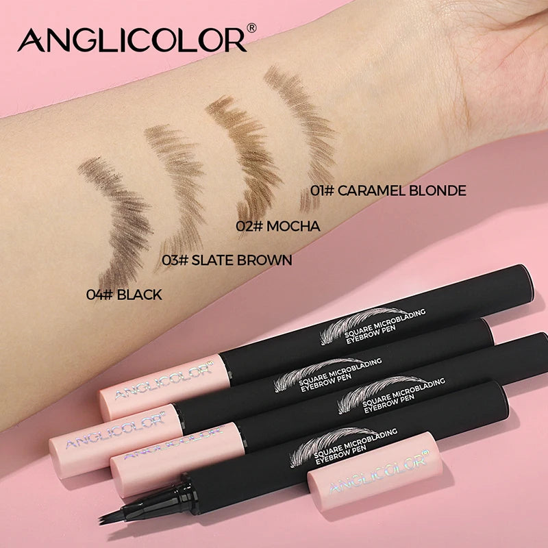 Liquid Wild Eyebrow Pencil Square Angled Brush Multifunction 3D Brow Dye Cream Hairline Anti-smudge Waterproof Eyebrow Tint Pen