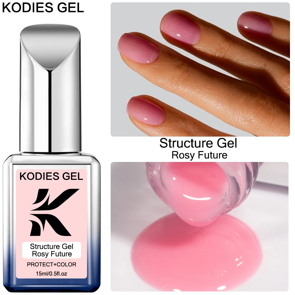KODIES GEL 15ml Semi-permanent Rubber Base For Gel Varnish Hybrid Nude French Pink Enamel Soak Off Construction UV Gellak Salon