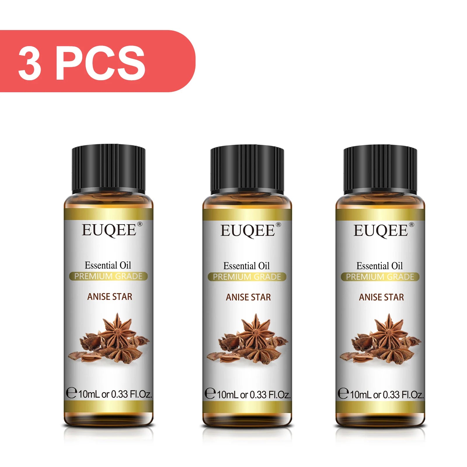 EUQEE 3PCS 10ml Pure Plant Essential Aromatherapy Oils Sandalwood Cedarwood Citronella Cinnamon Aroma for Humidifiers Diffusers