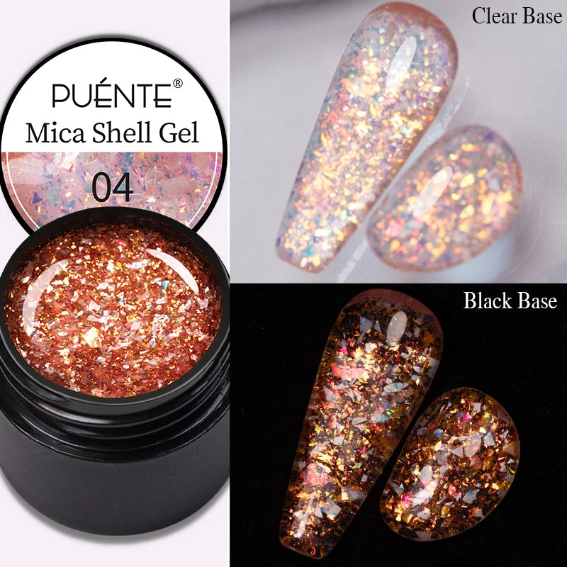 PUENTE Sparkle Platinum Gel Nail Polish 5ML Shiny Gold Silver Glitter Painting Gel Drawing Semi Permanent Varnish For Manicure