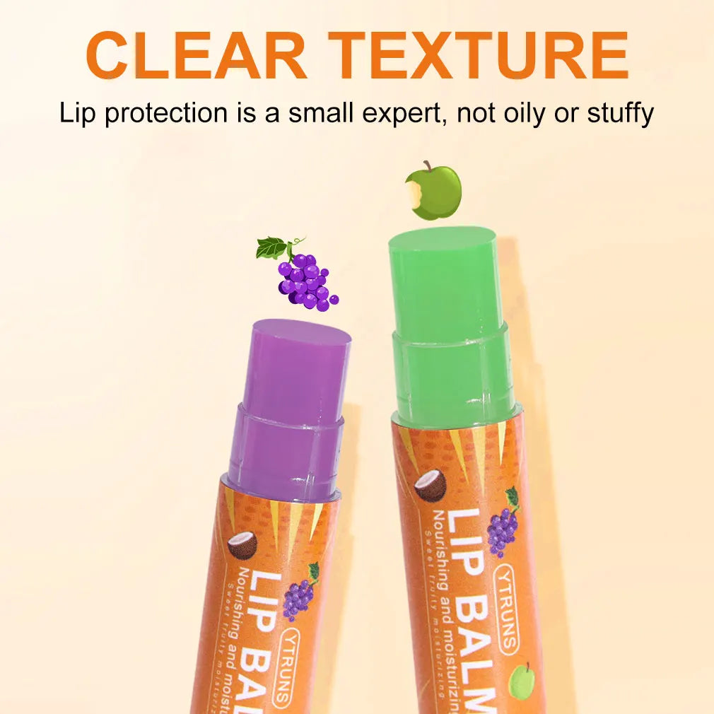 Fruit Flavour Tinted Lip Balm, Moisturising Lip Treatment with Plant-Based Squalane, Ideal Gift for Mother's Day