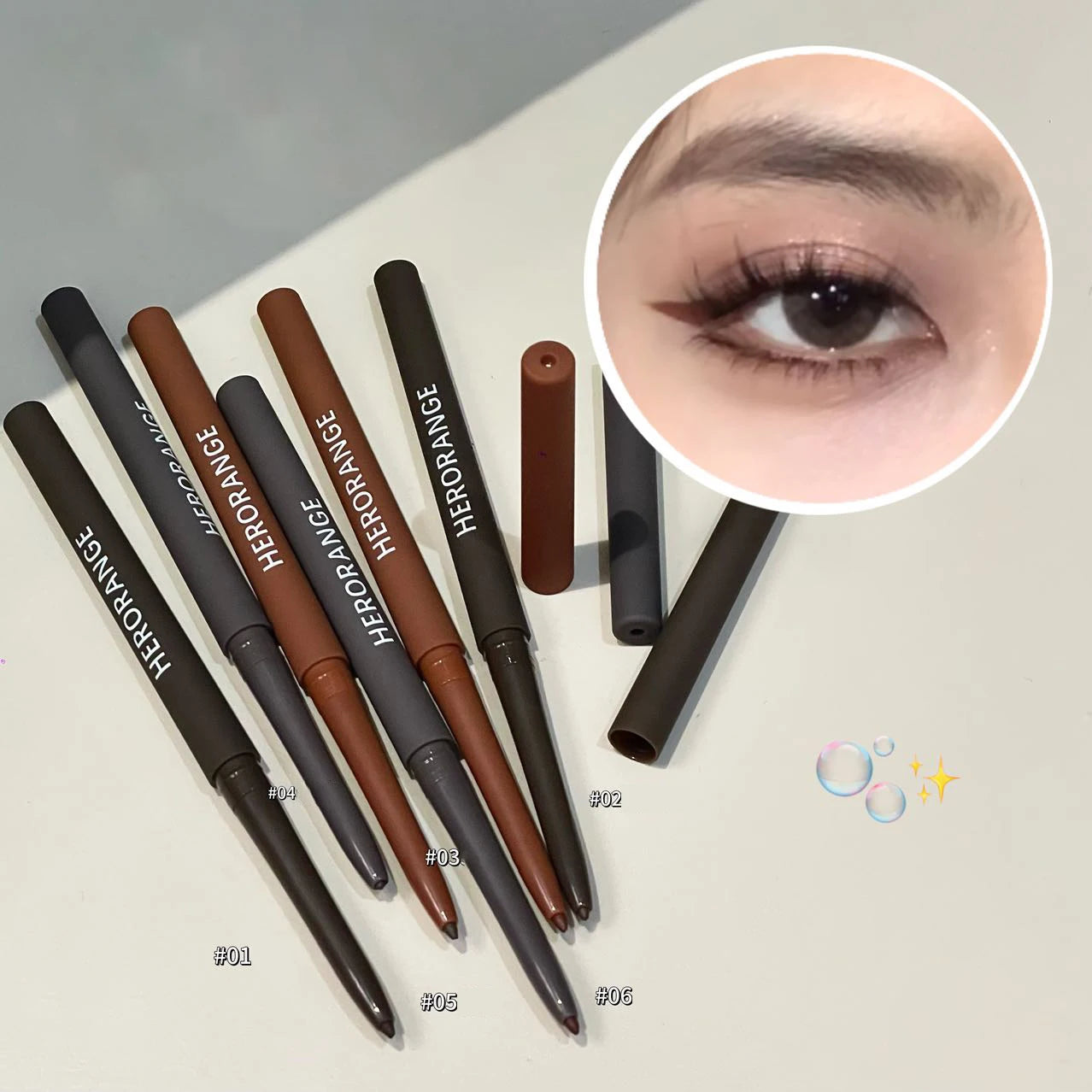 Ultra-fine Gel Eyeliner Pencil Black Brown Under Eye Liner Pen Waterproof Matte Aegyosal Lying Silkworm Quick Drying Eye Makeup