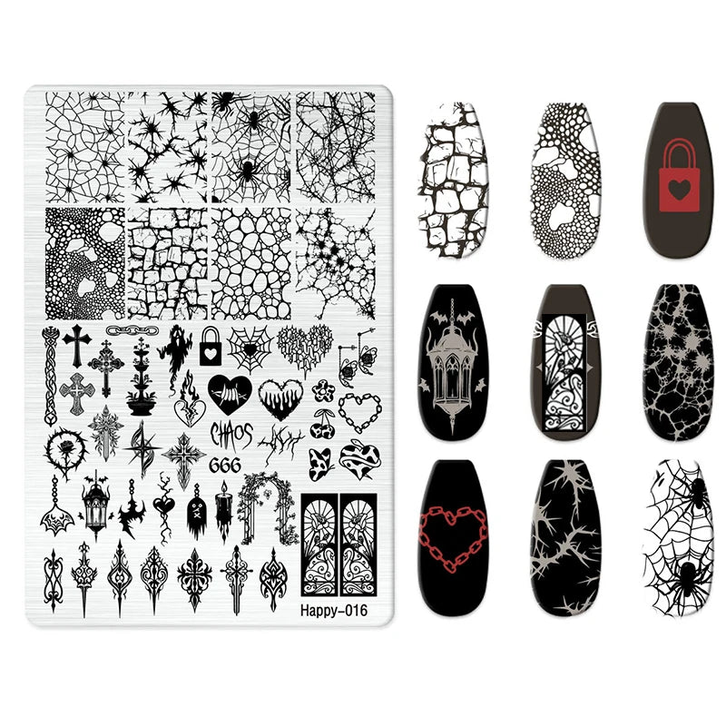 Maple Leaf Nail Stamping Plates Autumn Winter Leaves Design Polish Stencil Nail Printing Stamp Image Manicure Mold Stencil Tool