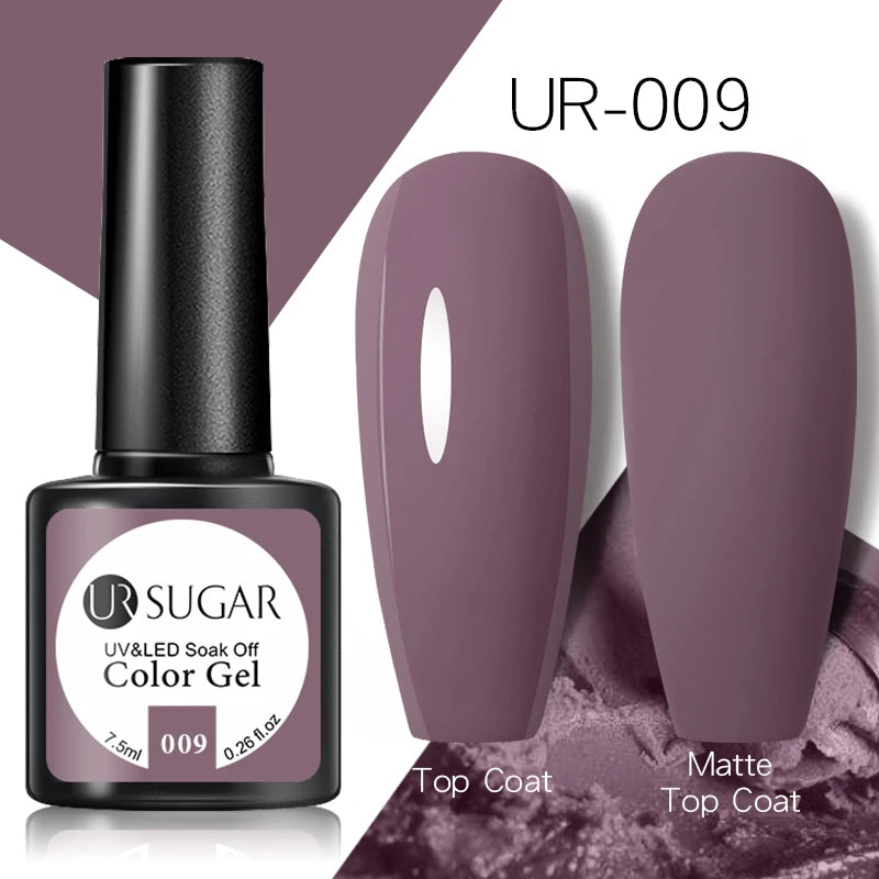 UR SUGAR 7.5ml Rose Glitter Solid Color Gel Nail Polish Jelly Nude Pink Semi Permanent DIY Nail Art UV LED Soak Off Gel