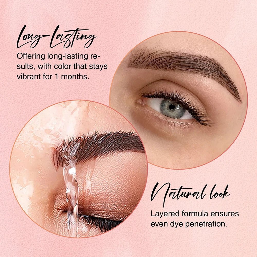 Gollee Lash and Brow Tinting Perm Kit Black Natural Eyelash Lifting Perm Treatment Makeup tools 4-6 Weeks For Lash Curler Perm