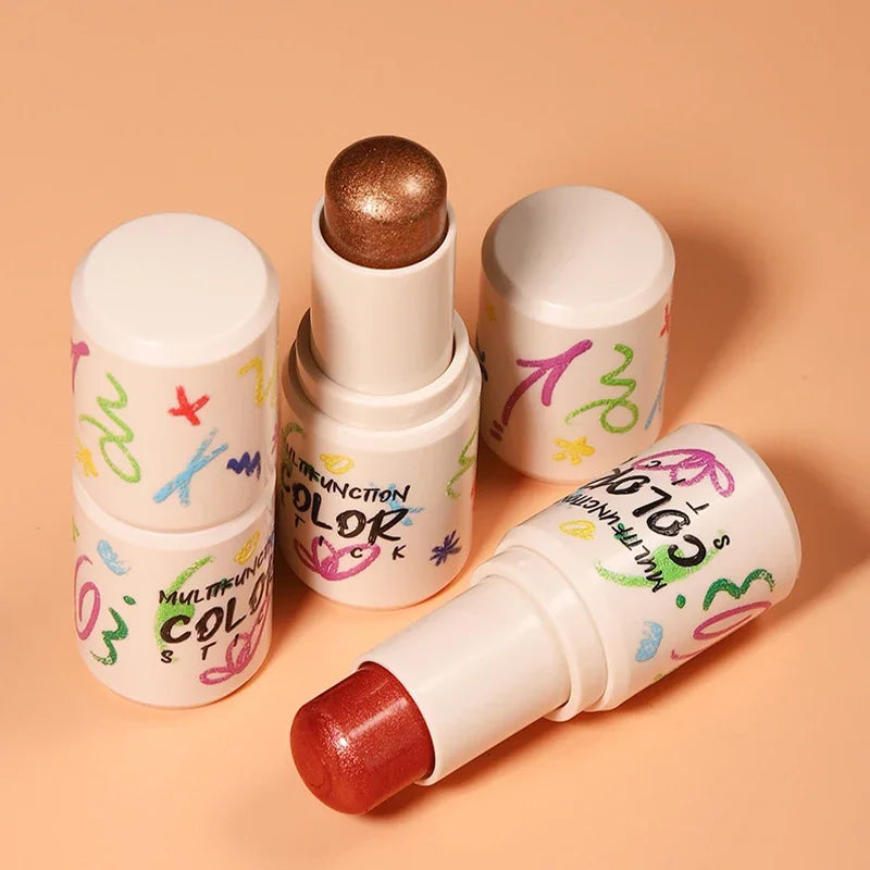 Highlighter Blush Stick Eyeshadow Stick Diamond Highlighter Cream Pink Glitter Face Contour Shimmer Illuminator Makeup Cosmetics