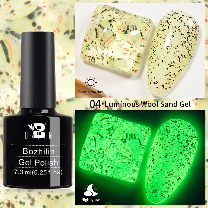 AWStorG 7.5ML Golden Gradient Cat Eye Magnetic Gel Sparkling Glitter Nail Polish Semi Permanent UV Nail Art No Need Base Color