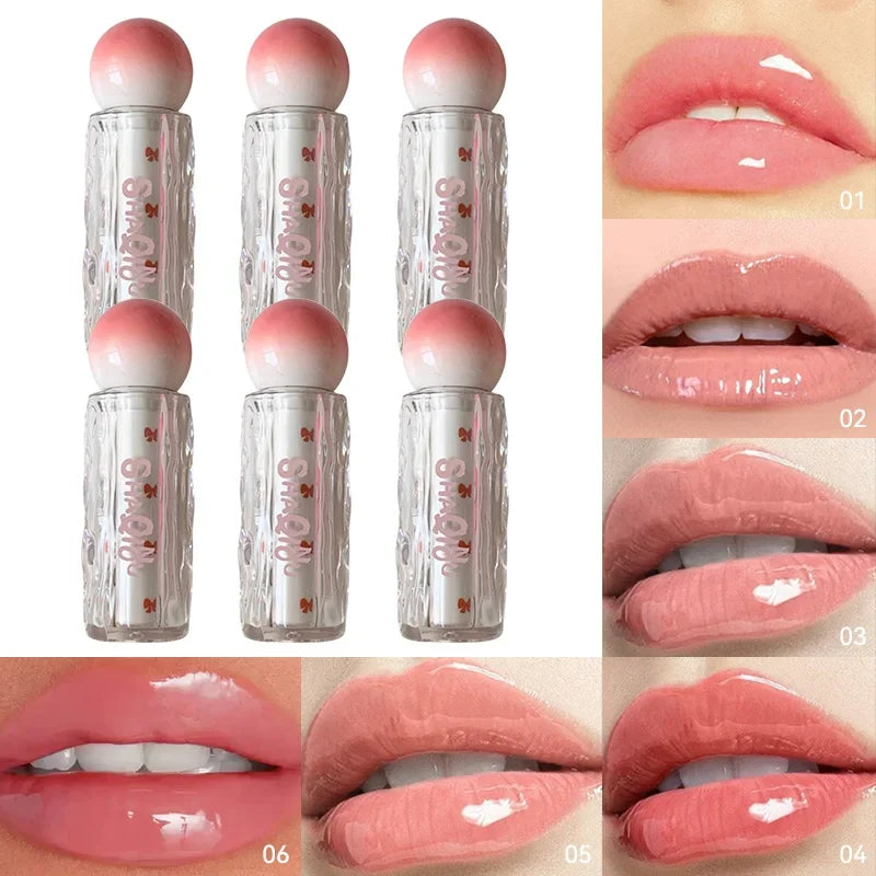 SHAQINUO Shiny Transparent Lip Gloss: Moisturizing Matte Mist Finish Pink Tone Plumping Luminous Lip Gloss