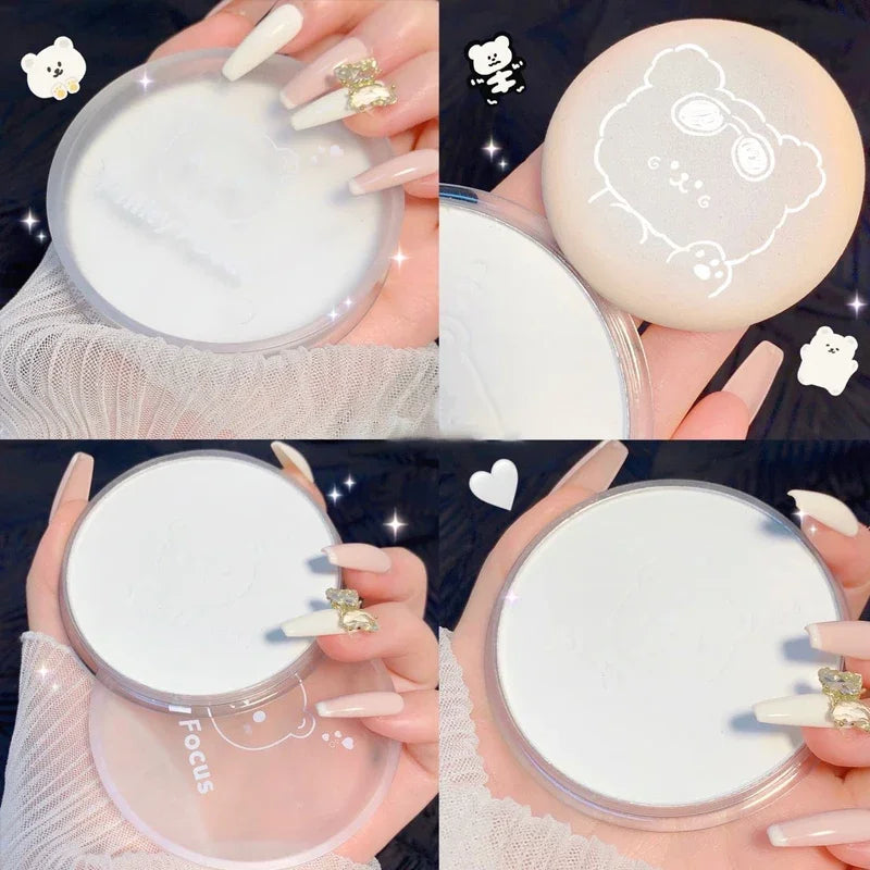 Oil Control Loose Powder Lasting Cute Pressed Powder Waterproof Brightening Concealer Light Breathable Dual-use Face Cosmetics